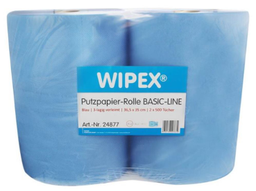 Putzpapier-Rolle blau, 3-lagig